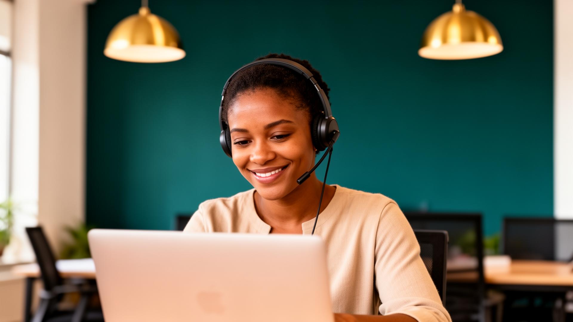 Friendly SmartFin support specialist on a call